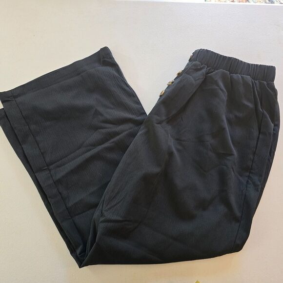 Bloomchic Pants Women's 1X Button Accent Elastic Waist Pocket Black NWT - Picture 5 of 15